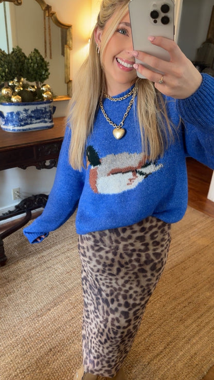 Lucky Duck Knit Sweater 🦆💙