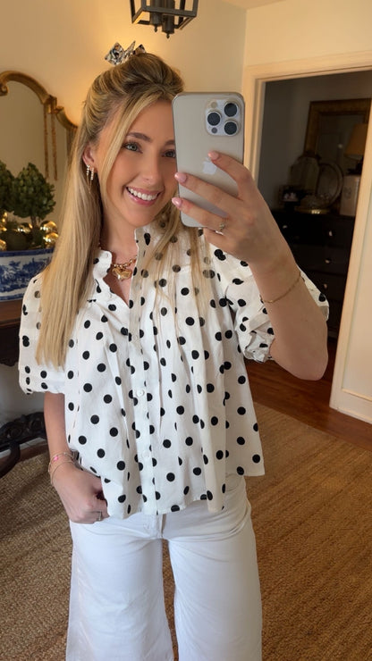 Cute In Polka Dots Top