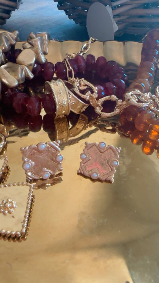 Golden Babe Cross Earrings