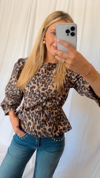 Be Mine Leopard Tie Top