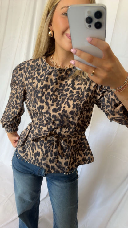 Be Mine Leopard Tie Top