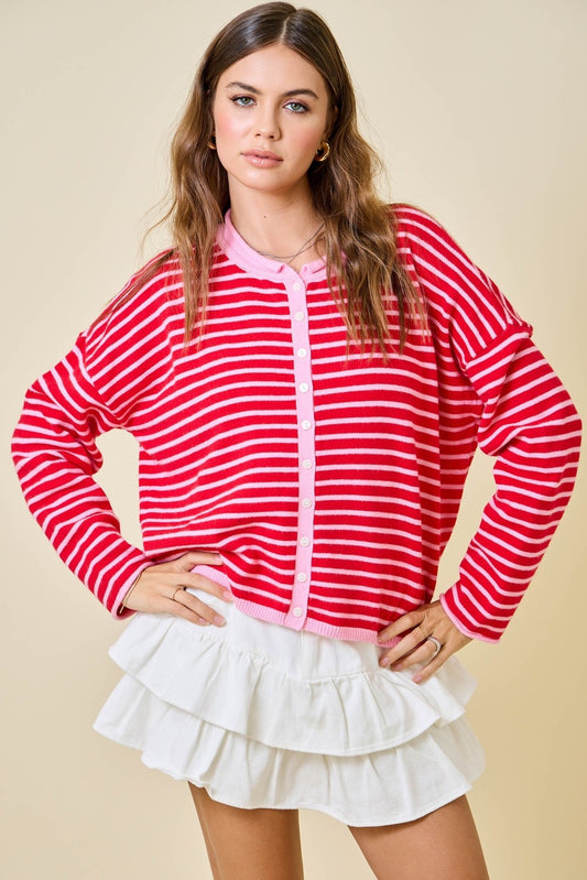 Sweetheart Stripe Cardigan