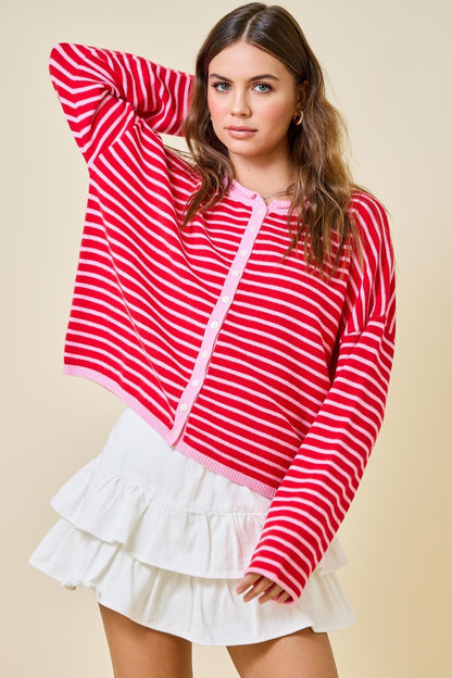 Sweetheart Stripe Cardigan
